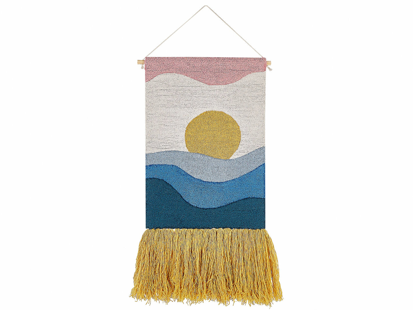 Handwoven Multicolor Wall Hanging 46 x 108cm Tassels