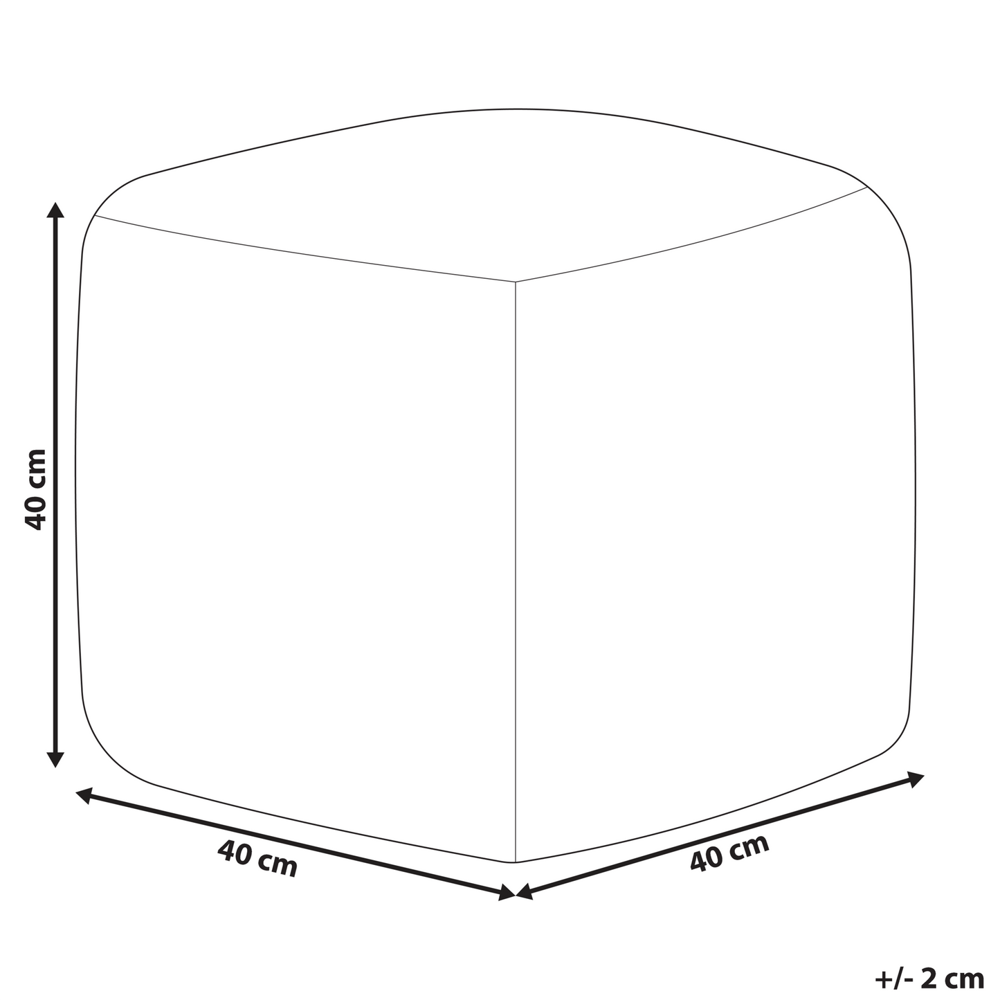 Pouffe White Cotton 40 x 40cm Geometric Knitted Pattern