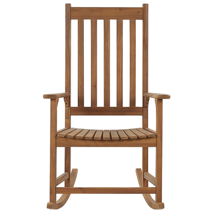 Rustic Acacia Rocking Chair Light Brown 66 X 77 X 110cm