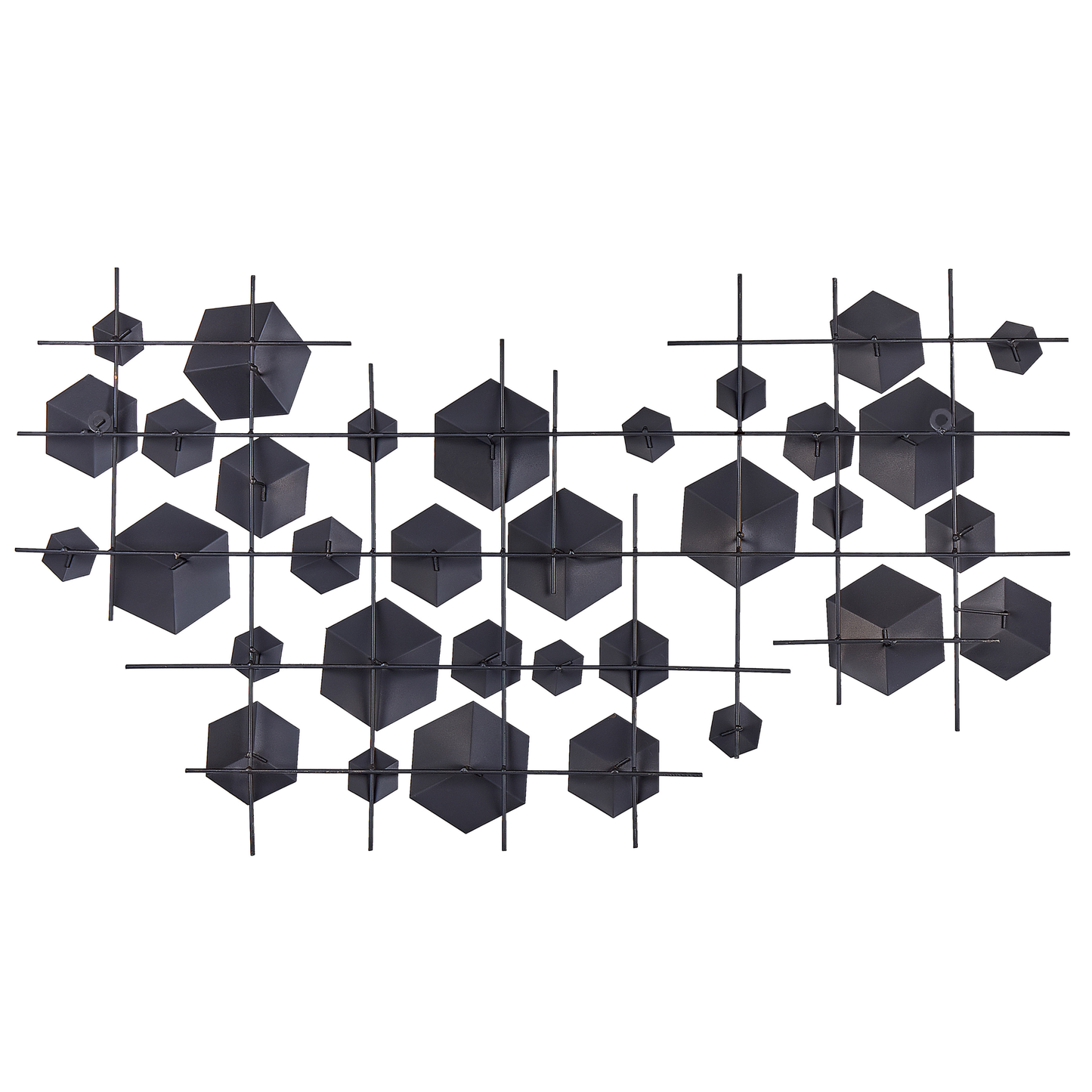 Gold Iron Geometric Wall Sculpture Cubes Glam Modern