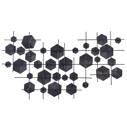 Gold Iron Geometric Wall Sculpture Cubes Glam Modern