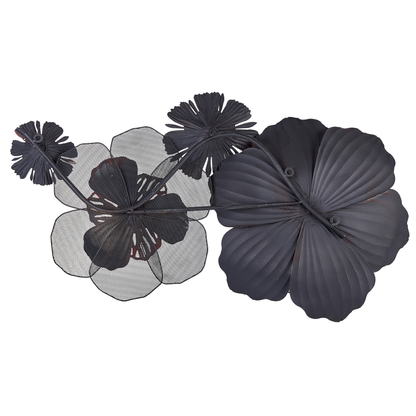 Red Iron Geometric Wall Art Flowers Sculpture