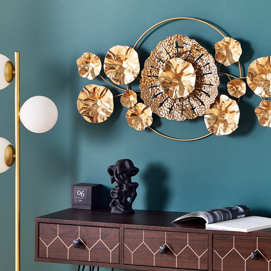 Home Gold Geometric Wall Sculpture Abstract Glam Modern