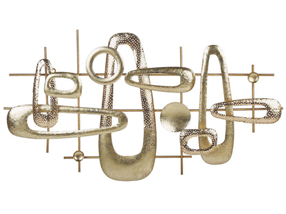 Gold Iron Geometric Wall Sculpture Modern Glam Decor