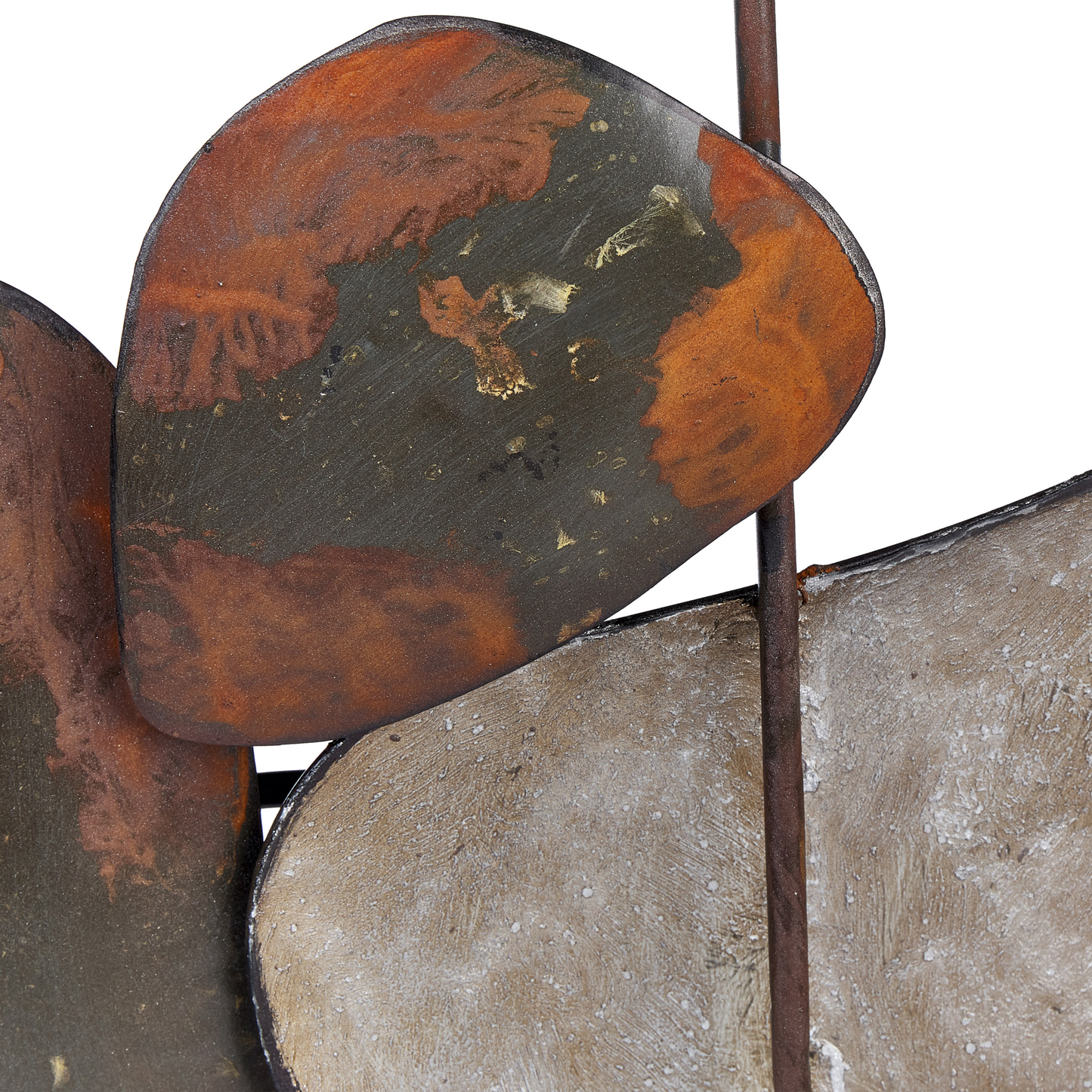 Brown Iron Geometric Wall Sculpture Abstract