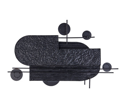 Geometric Wall Art Black Gold Iron Sculpture