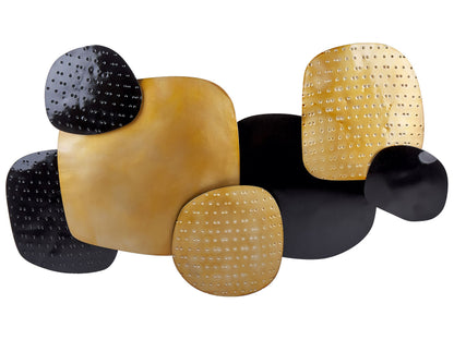 Geometric Black Gold Iron Wall Sculpture Modern Glam Decor