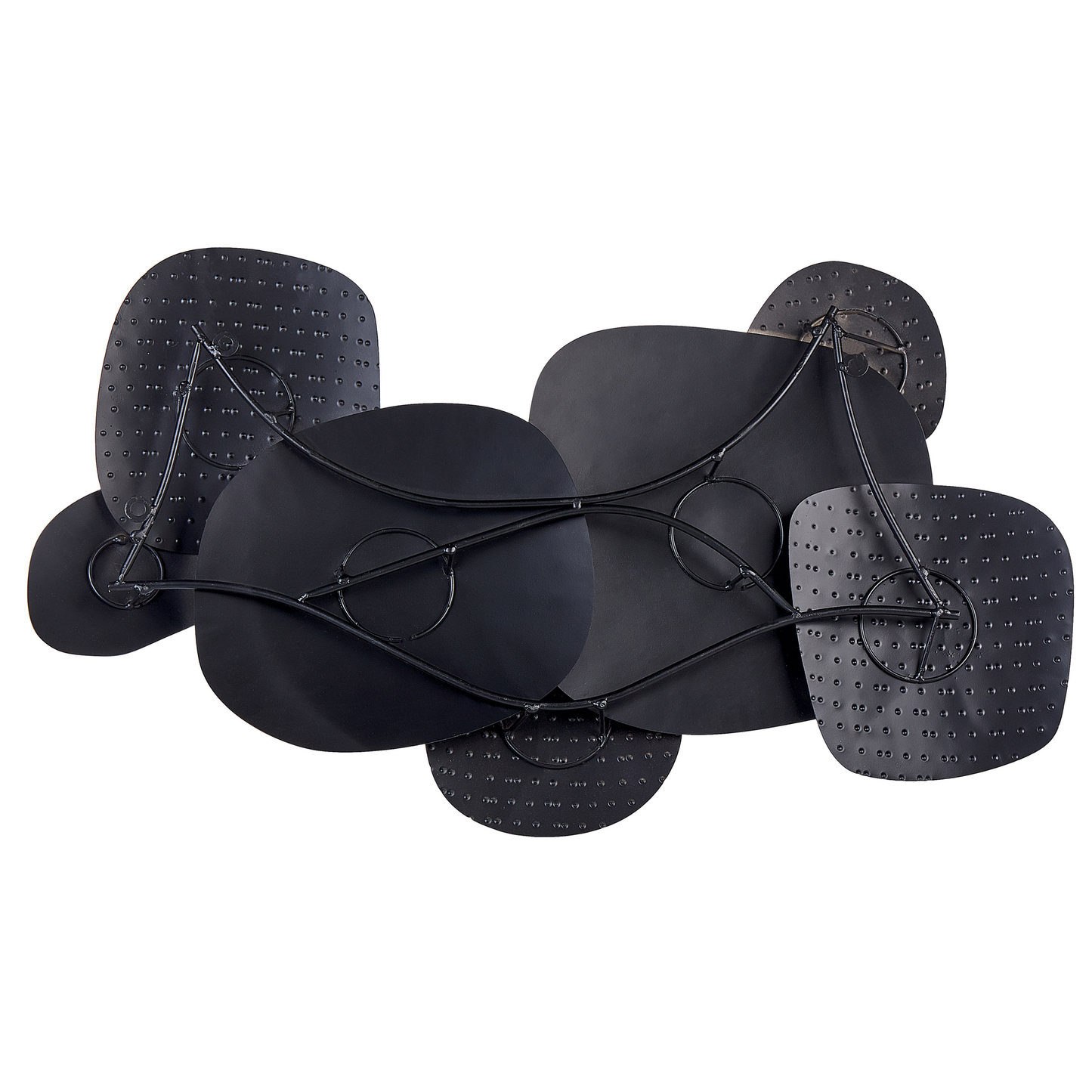 Geometric Black Gold Iron Wall Sculpture Modern Glam Decor