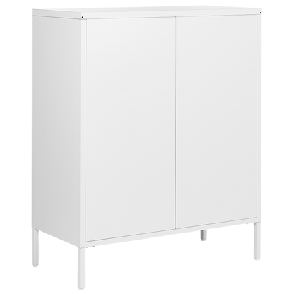 4 Drawer White Metal Chest Industrial Style Storage