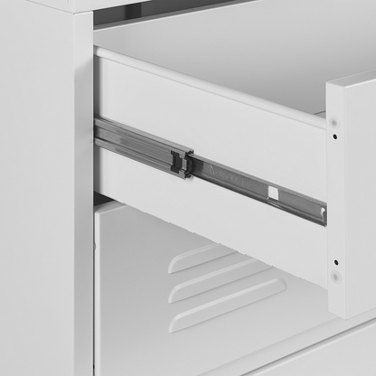 4 Drawer White Metal Chest Industrial Style Storage