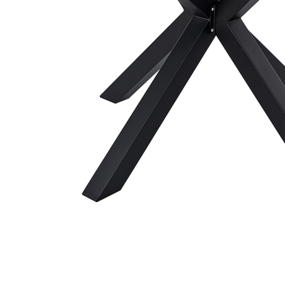 Garden Dining Table Black Aluminium Round 120cm Outdoor Modern Weather Resistant Ceramic Glass Top