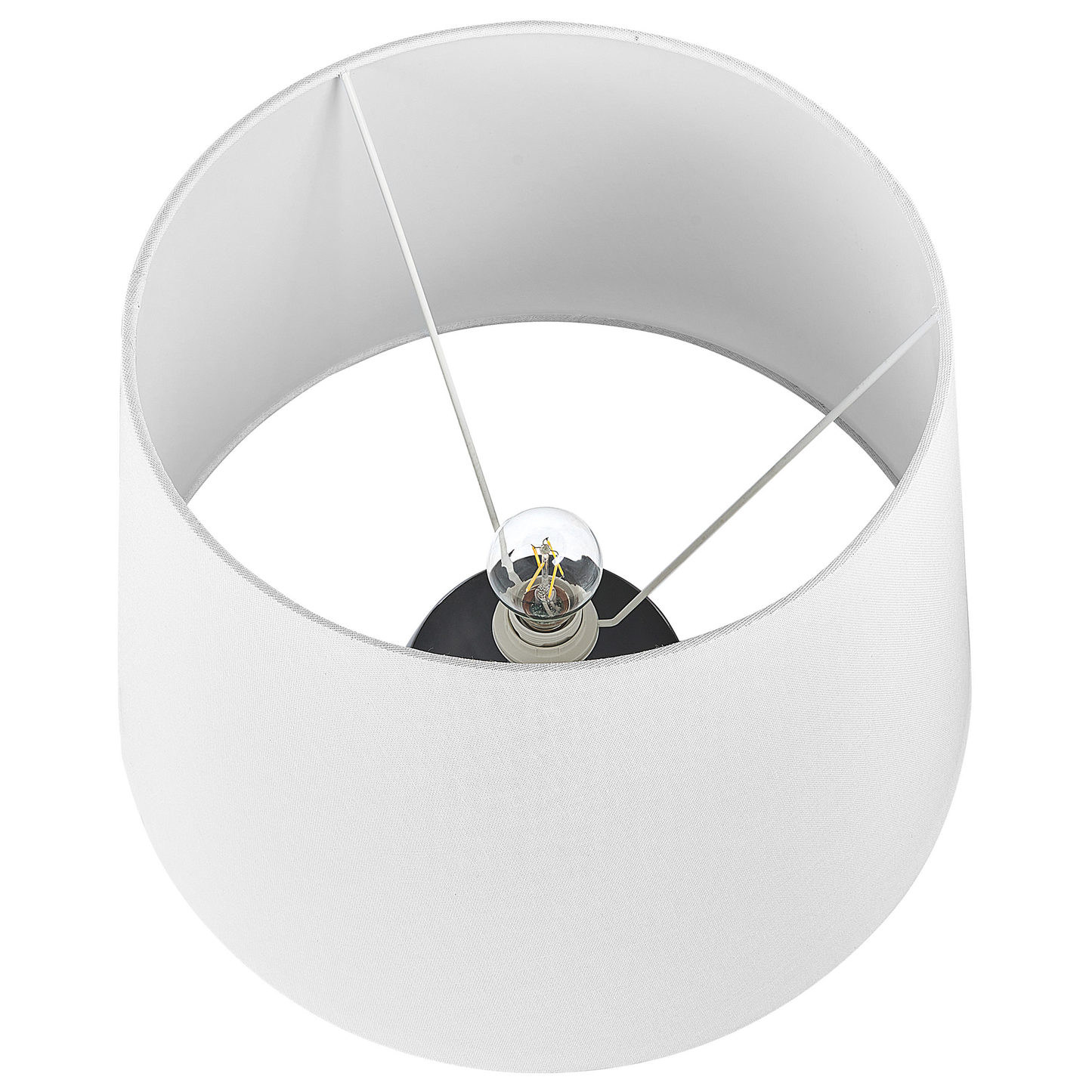 Table Lamp Grey Ceramic 63cm Handmade White Cone Shade