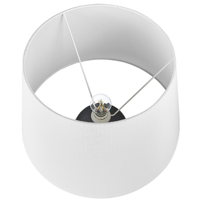 Table Lamp Grey Ceramic 63cm Handmade White Cone Shade