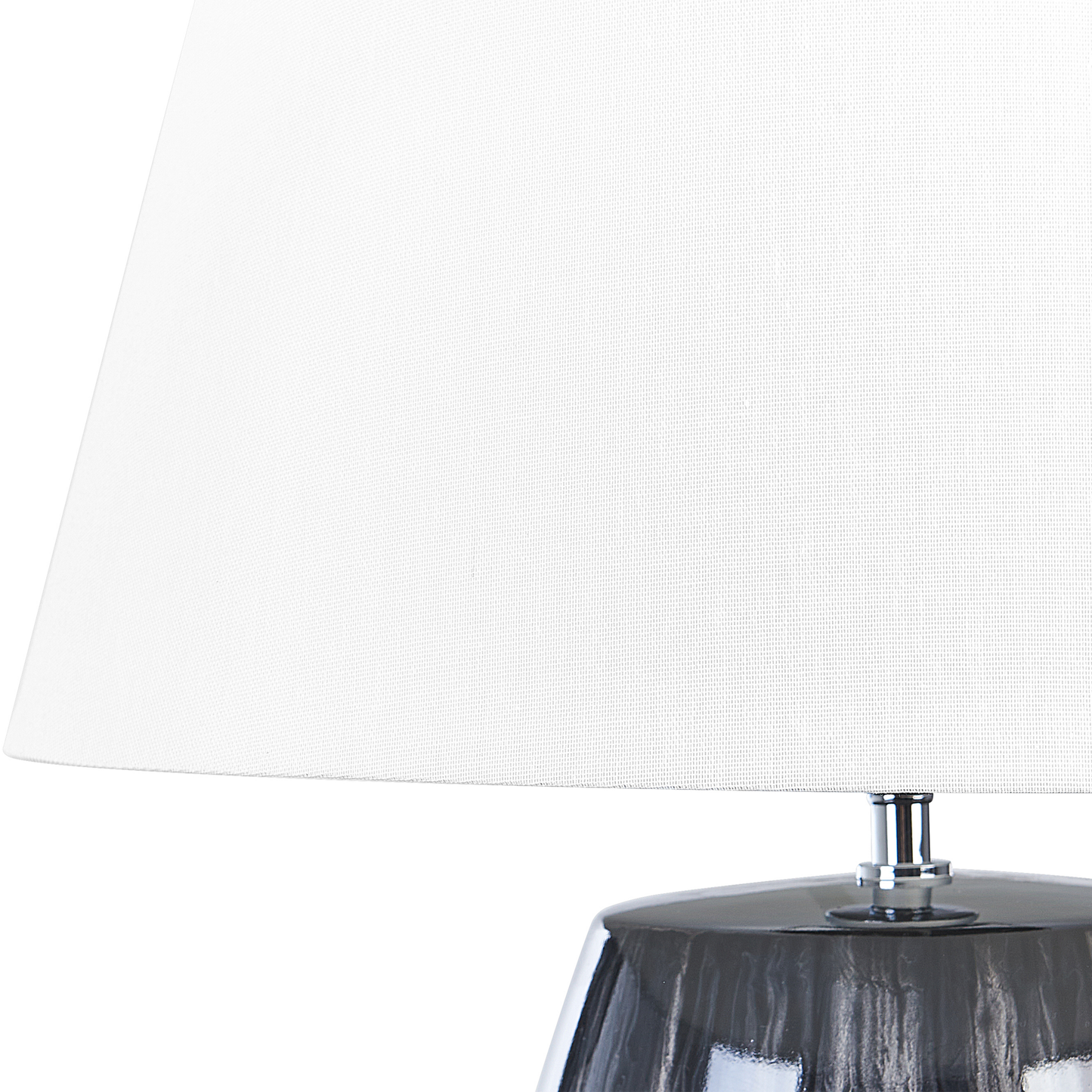 Table Lamp Grey Ceramic 63cm Handmade White Cone Shade