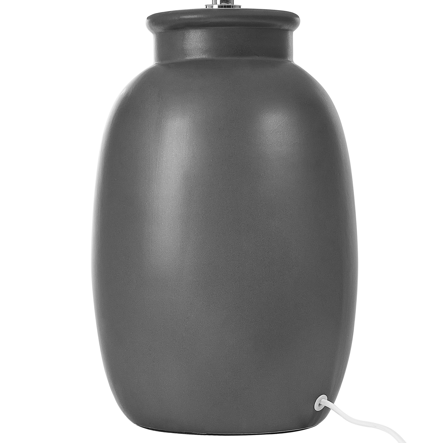 Table Lamp Black Ceramic White Cone Shade 53cm Handmade