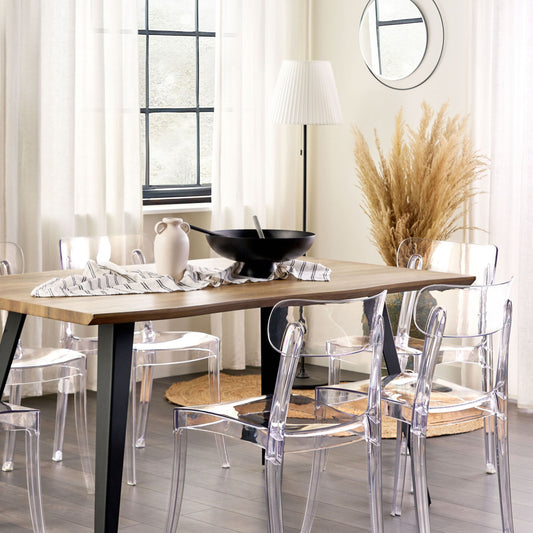 Transparent Dining Chairs Set Of 2 Armless Stackable Modern