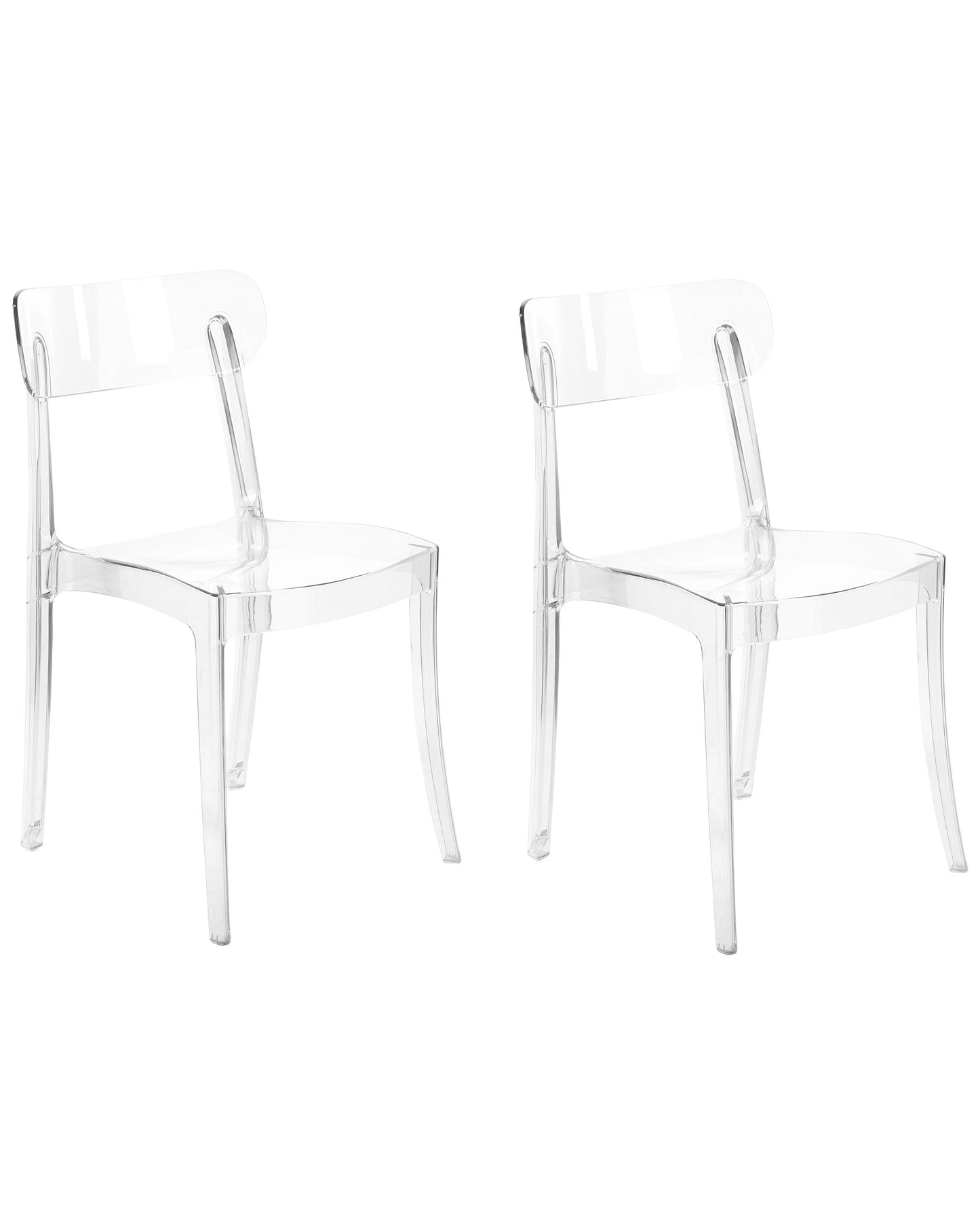 Transparent Dining Chairs Set Of 2 Armless Stackable Modern