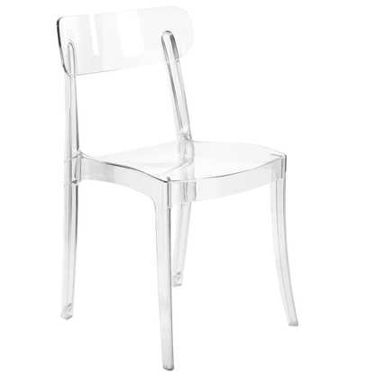 Transparent Dining Chairs Set Of 2 Armless Stackable Modern