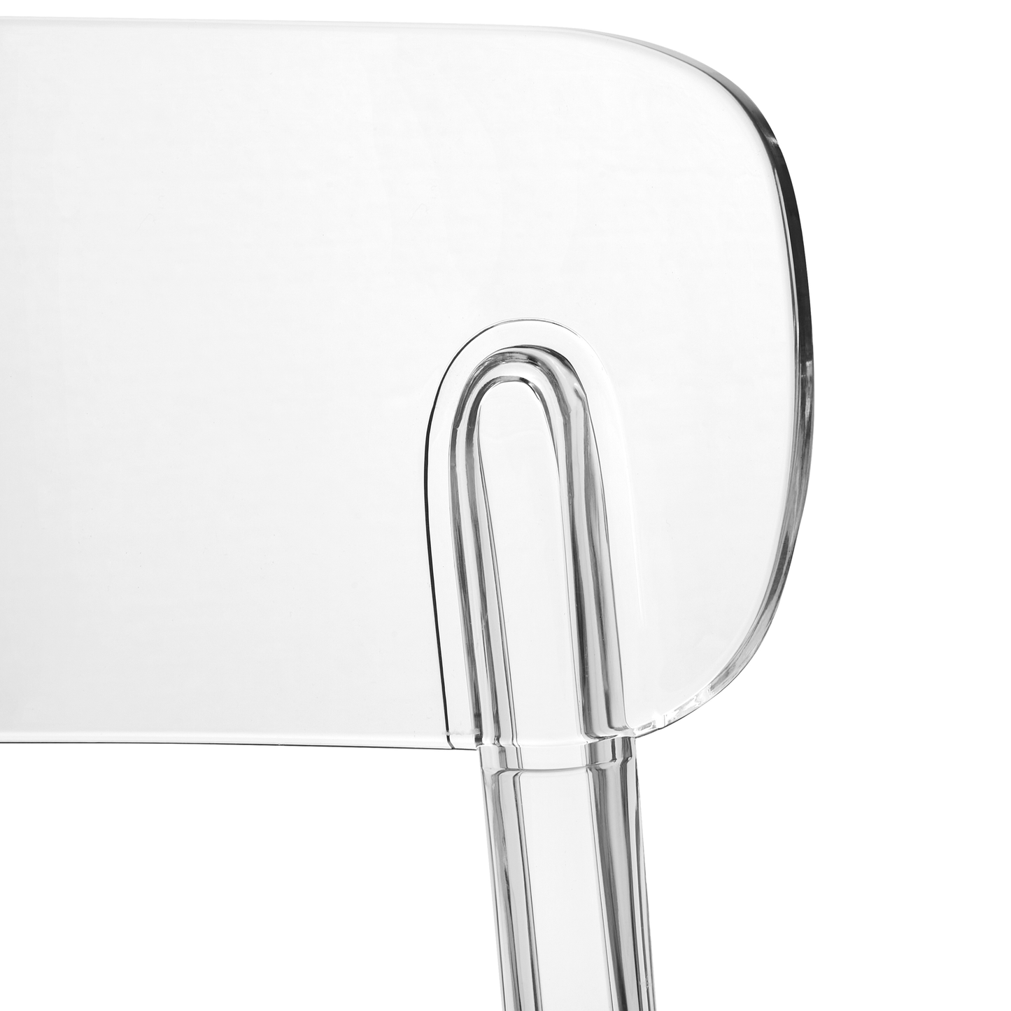 Transparent Dining Chairs Set Of 2 Armless Stackable Modern