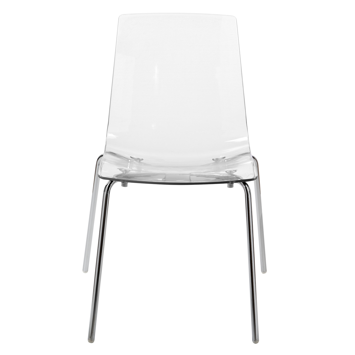 Transparent Dining Chairs Set of 2 With Metal Legs