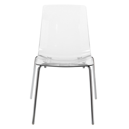 Transparent Dining Chairs Set of 2 With Metal Legs