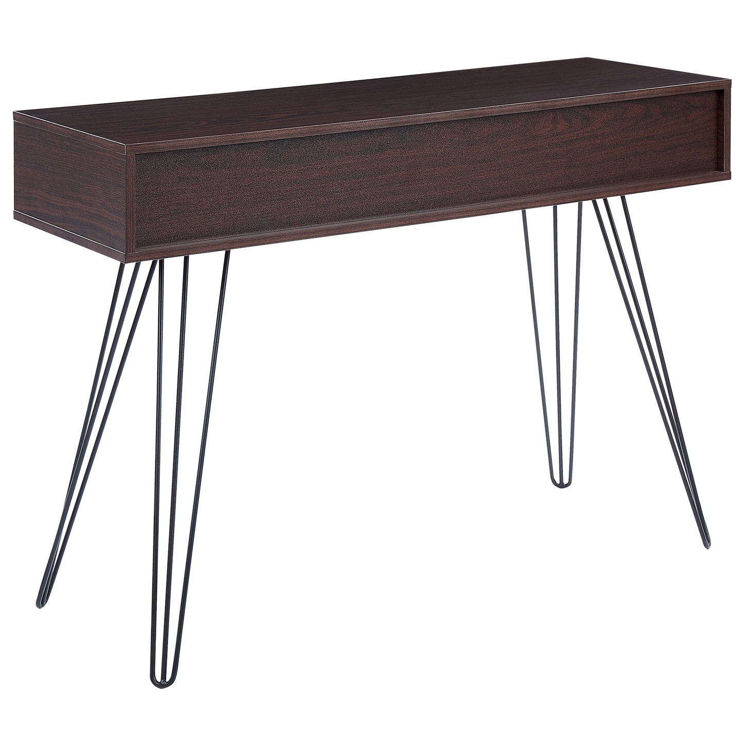 Console Sideboard 3 Drawer Dark Brown Top Black Frame 110 x 39