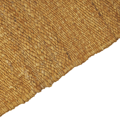 Mustard Jute Area Rug 80 x 150cm Handwoven Tassels
