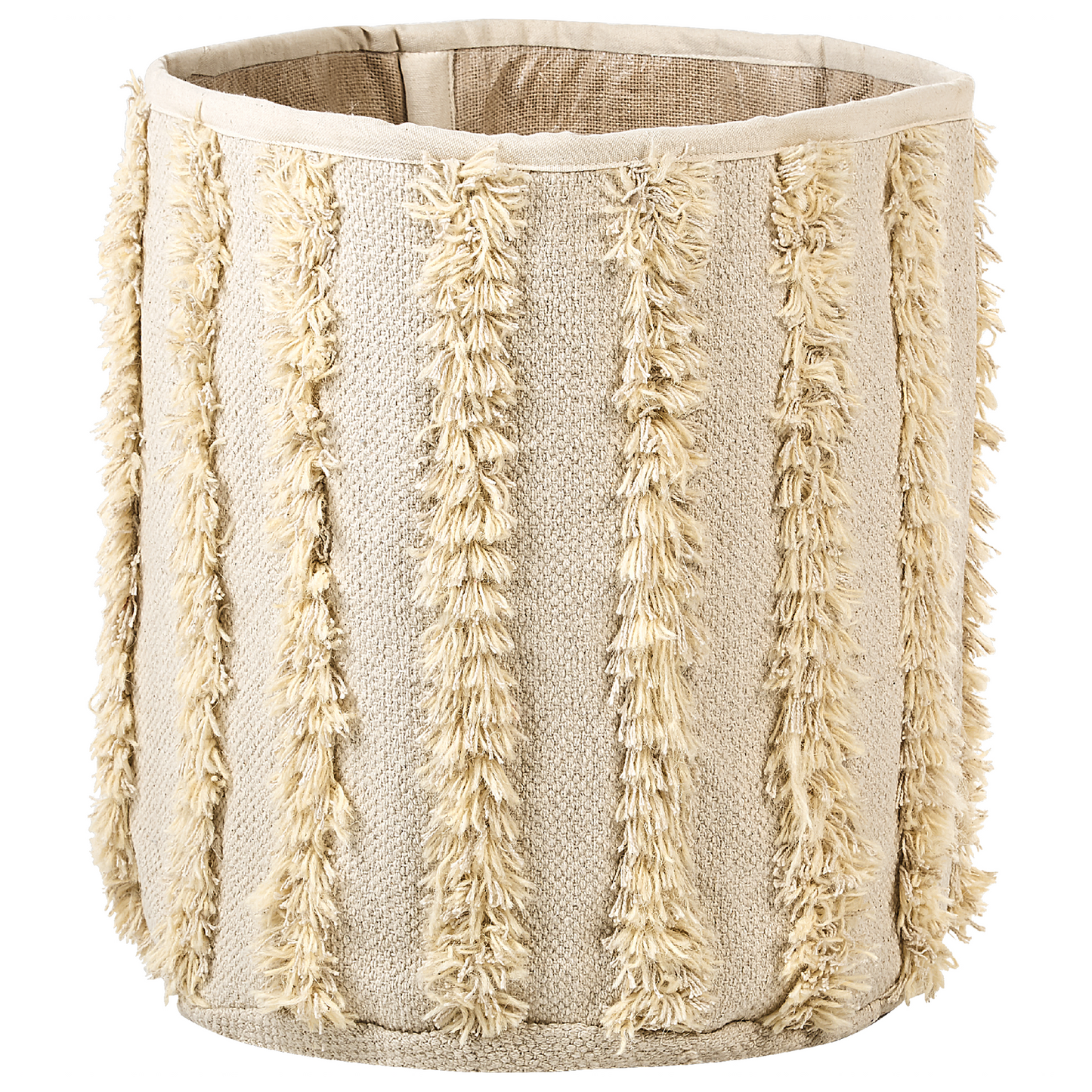 Set of 2 Storage Boxes Beige Cotton Laundry Baskets 40 45cm