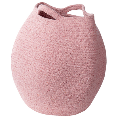 Pink Cotton Handwoven Storage Baskets 2 Pack 20 x 30cm