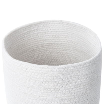 Boho Cotton Jute Storage Baskets Set Of 3 White Natural