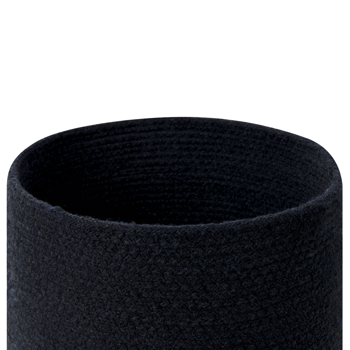 Set Of 3 Cotton Jute Storage Baskets Black And Natural
