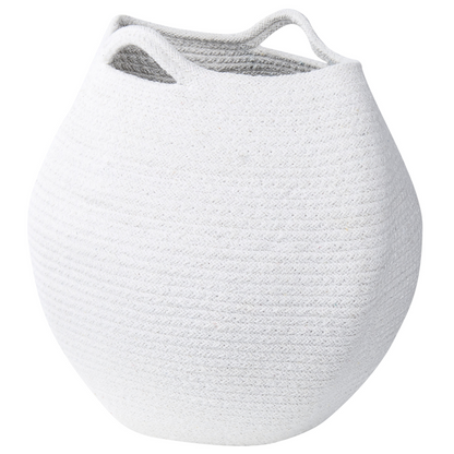 Handwoven Cotton Storage Baskets Set of 2 20 x 30cm White