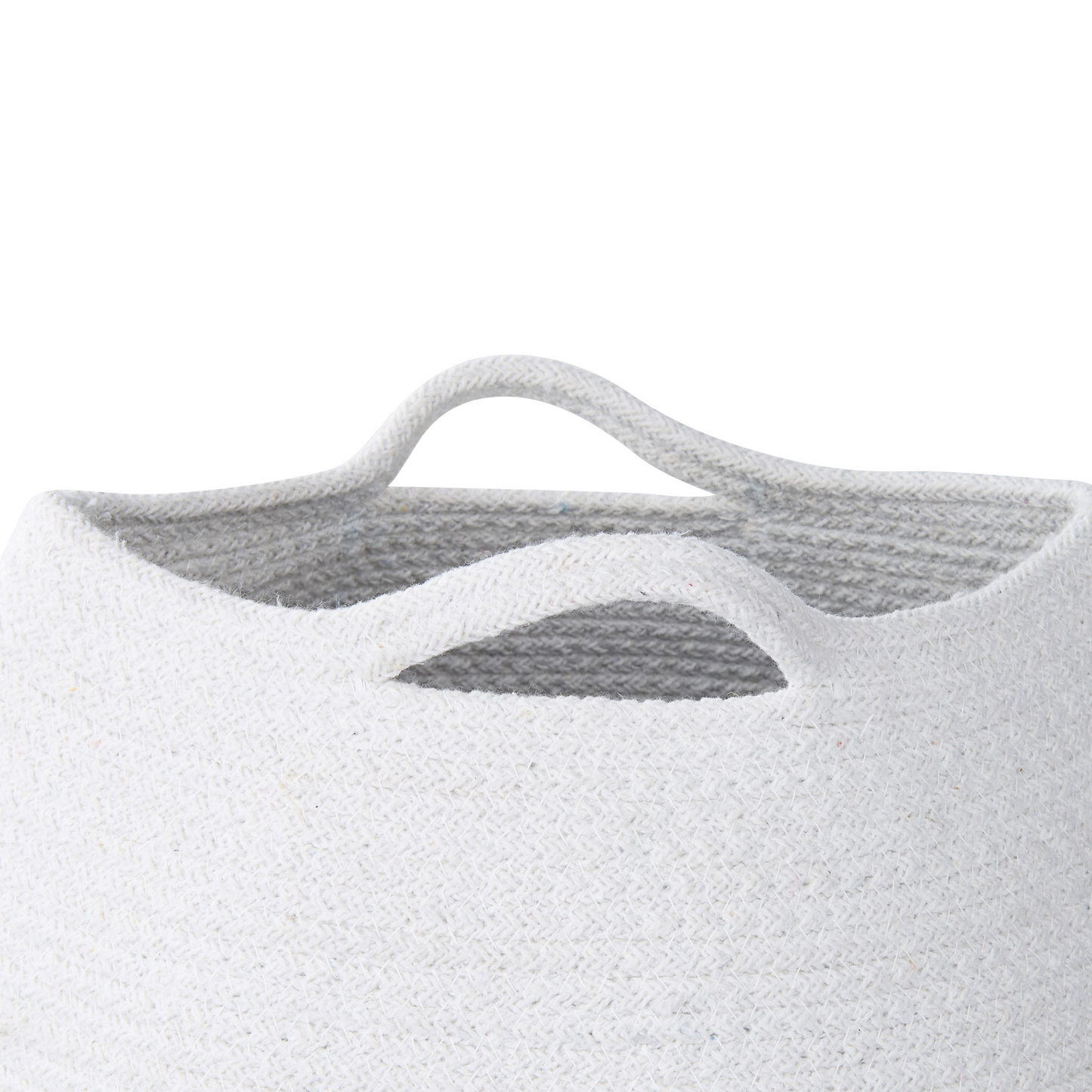 Handwoven Cotton Storage Baskets Set of 2 20 x 30cm White