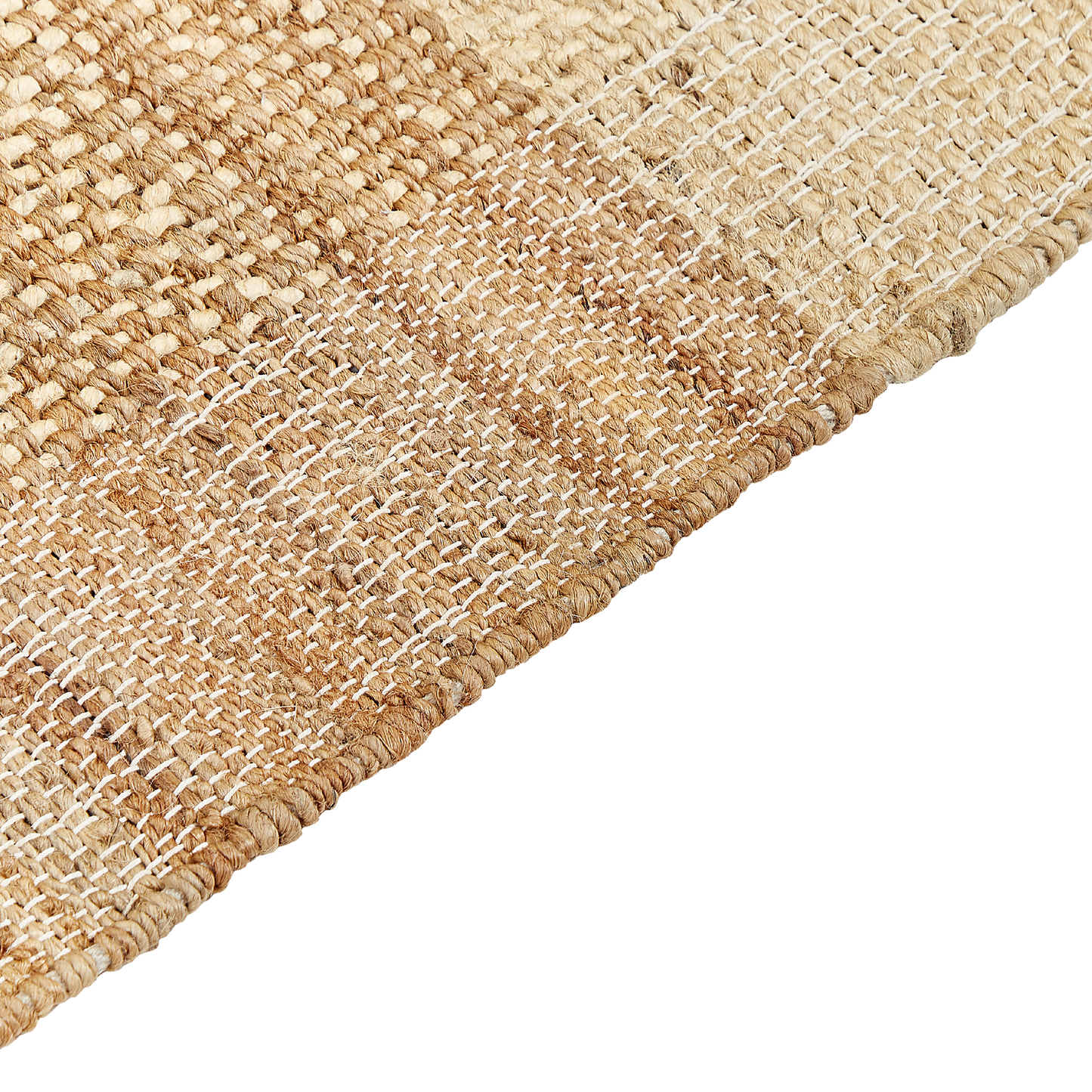 Jute Area Rug 80 x 150 Beige Fringed Handwoven