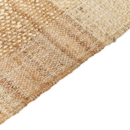Jute Area Rug 80 x 150 Beige Fringed Handwoven