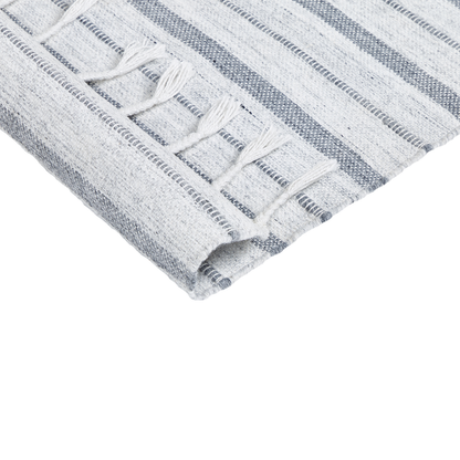 Area Rug Off White 140 X 200cm Stripe Modern