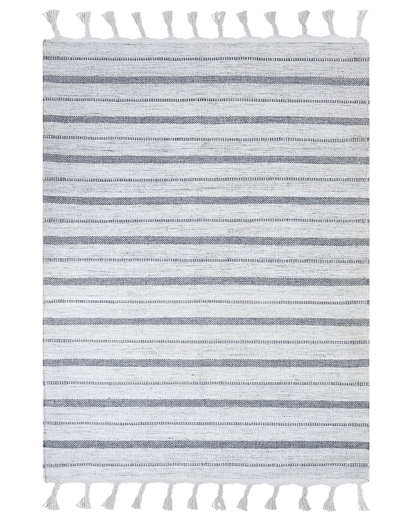 Area Rug Off White Stripe Modern 160 x 230cm Handwoven Recycled Indoor Outdoor