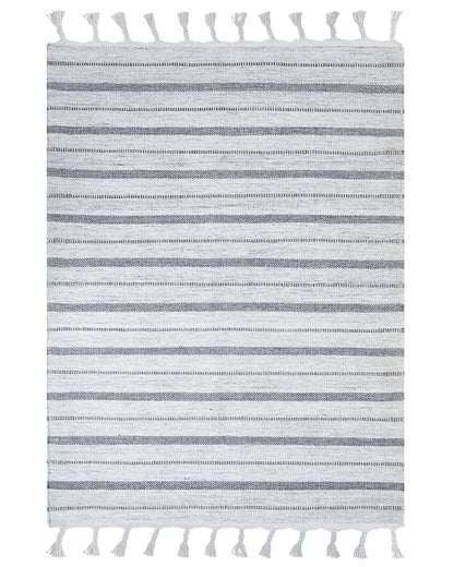 Area Rug Off White Stripe Modern 160 x 230cm Handwoven Recycled Indoor Outdoor