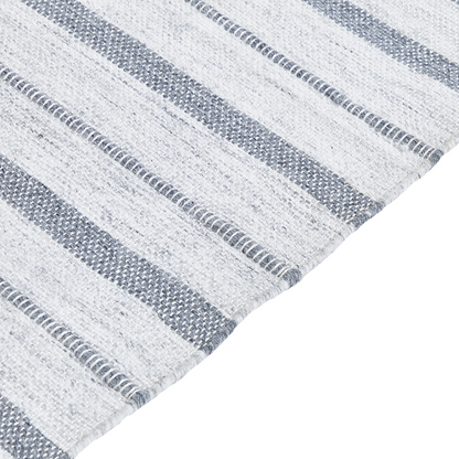 Area Rug Off White 80 x 150 Handwoven Recycled Material Stripe Modern