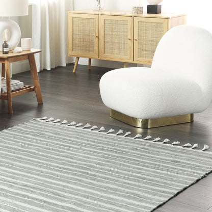 Green Area Rug 160 x 230cm Stripe Modern Indoor Outdoor