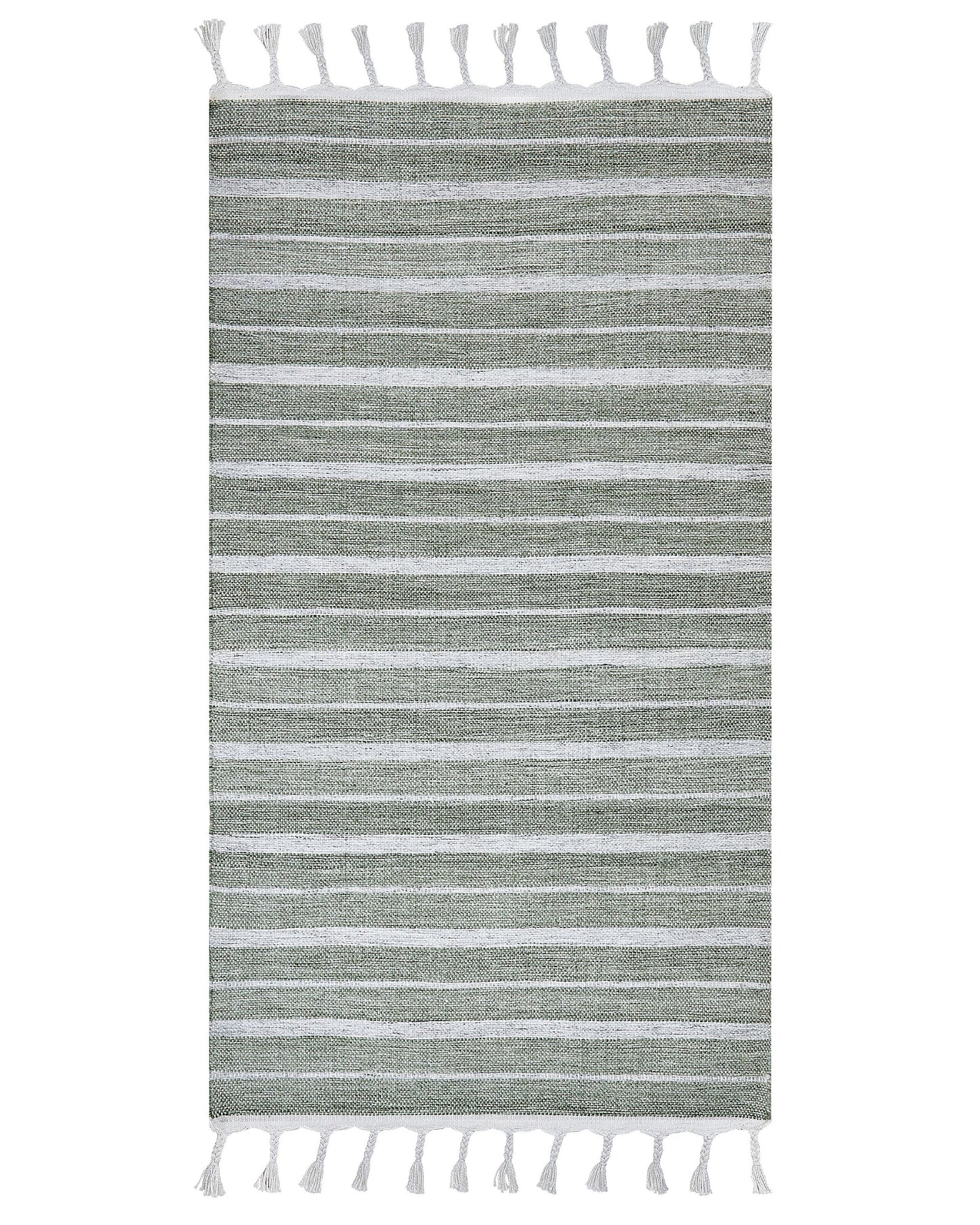 Recycled Area Rug Green Stripe 80 x 150cm Modern