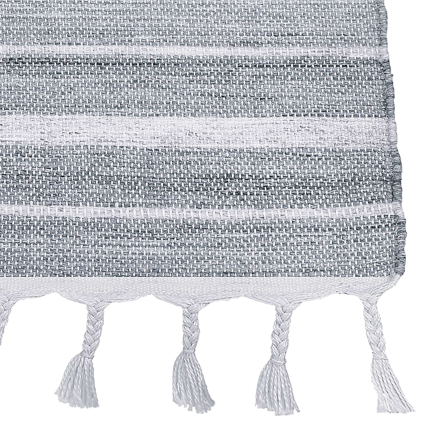 Area Rug Light Grey 140 x 200cm Modern Stripe Pattern