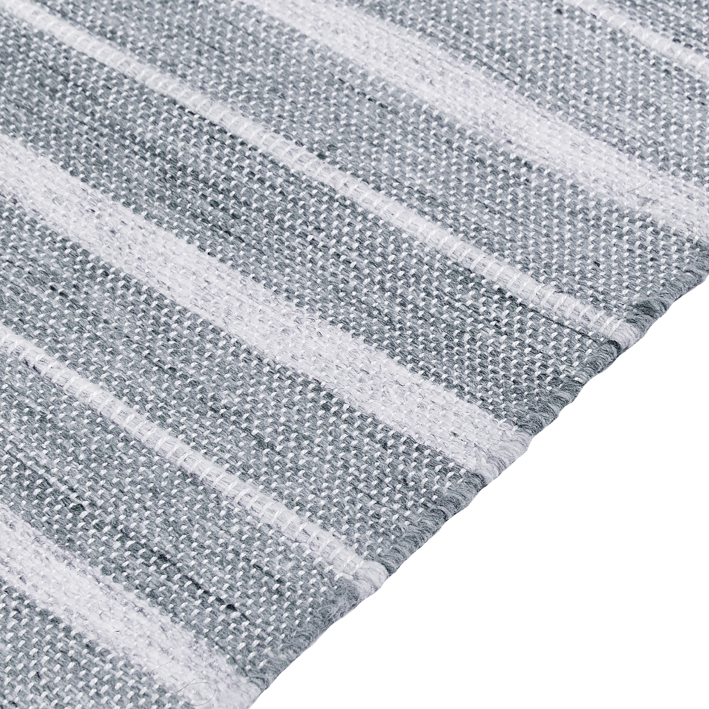 Area Rug Light Grey 140 x 200cm Modern Stripe Pattern