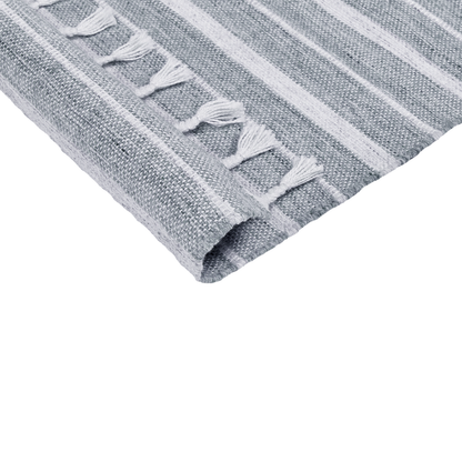 Area Rug Light Grey 140 x 200cm Modern Stripe Pattern