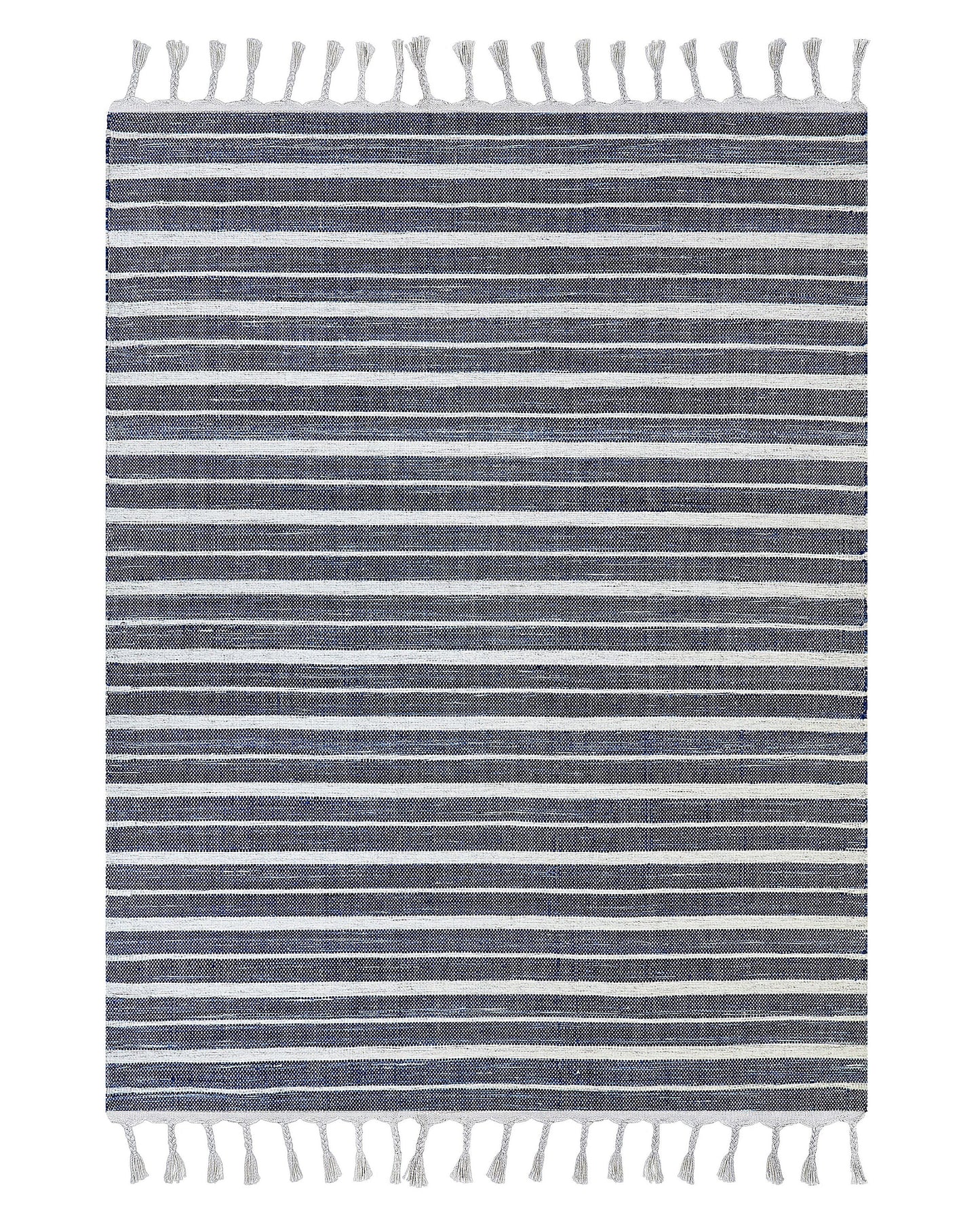 Blue Fabric Area Rug 140 x 200cm Modern Stripe Pattern Indoor Outdoor