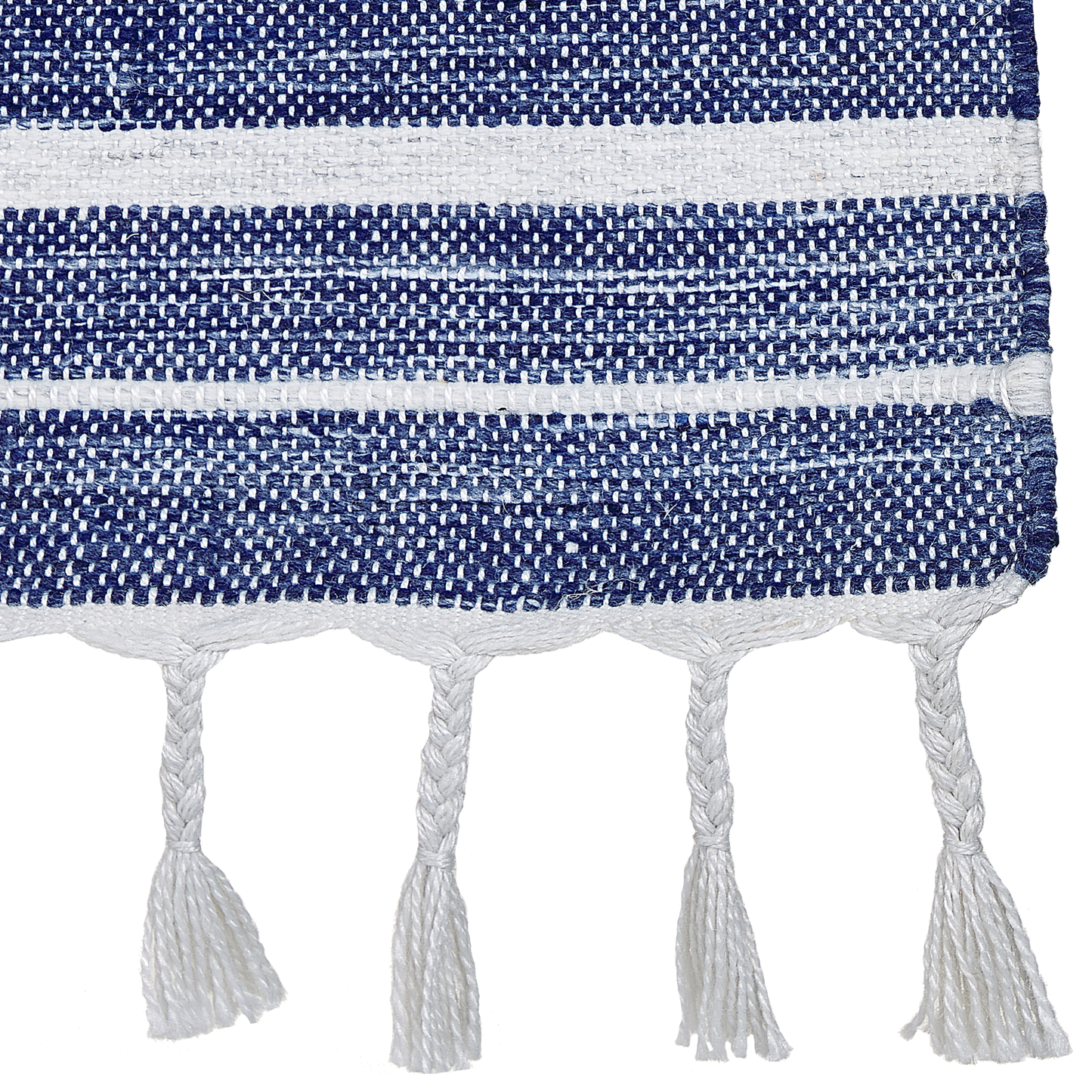 Blue Fabric Area Rug 140 x 200cm Modern Stripe Pattern Indoor Outdoor