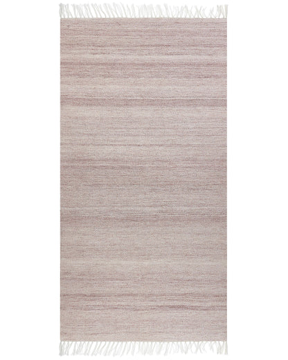 Light Red Recycled PET Indoor Outdoor Area Rug 80 x 150 Fringe