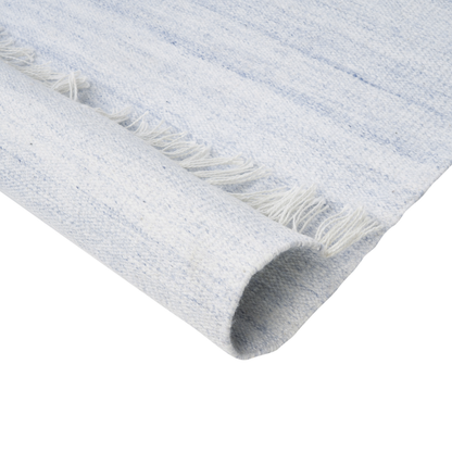 Recycled PET Rug Light Blue 80 x 150cm Indoor Outdoor Fringe