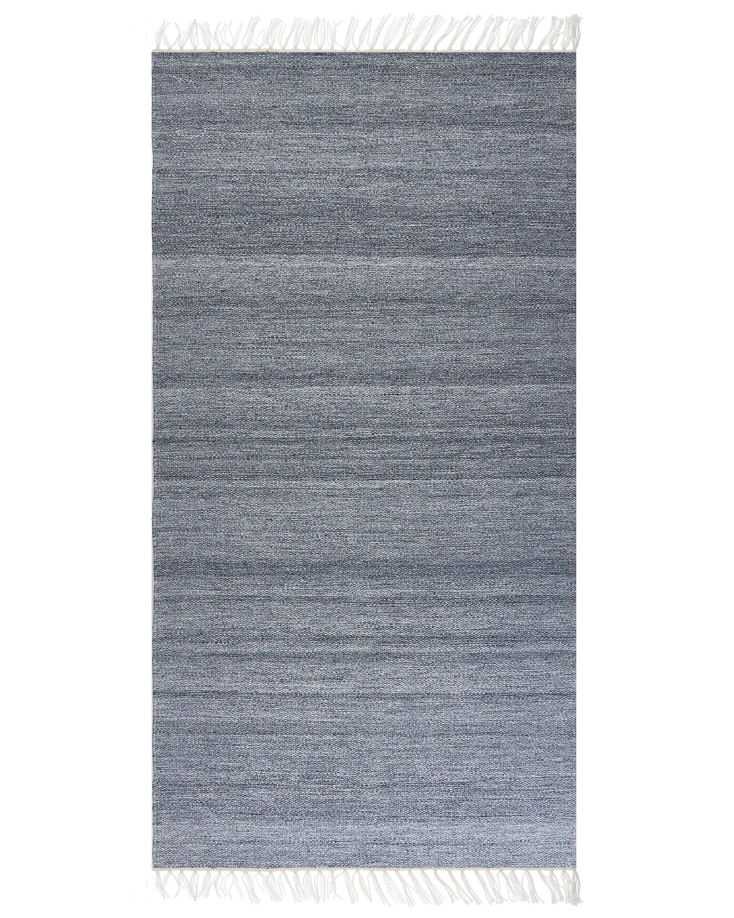 Grey Recycled PET Indoor Outdoor Rug 80 x 150cm Fringe