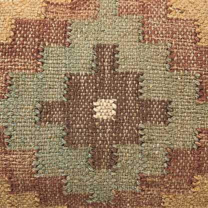Loom Kilim Pouffe Multicolor Jute Wool 50 x 50cm